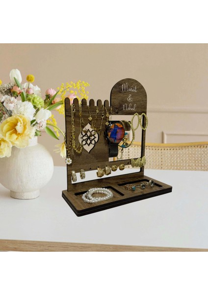 Kişiye Özel Ahşap Takı Organizeri Bileklik Kolye Askısı Bilezik Standı Takı Aksesuar Düzenleyici