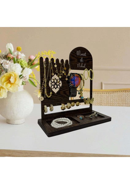 Kişiye Özel Ahşap Takı Organizeri Bileklik Kolye Askısı Bilezik Standı Takı Aksesuar Düzenleyici fırsatları