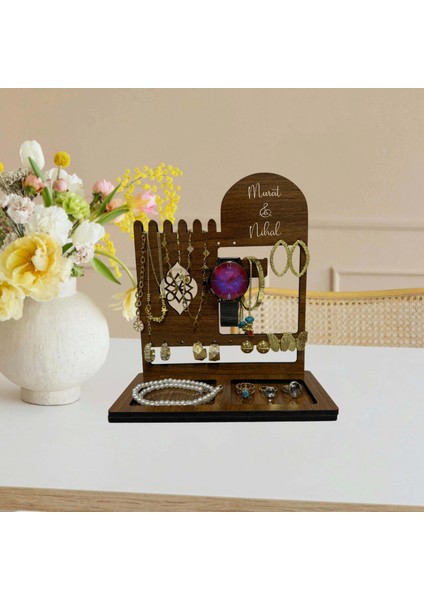 Kişiye Özel Ahşap Takı Organizeri Bileklik Kolye Askısı Bilezik Standı Takı Aksesuar Düzenleyici indirimleri