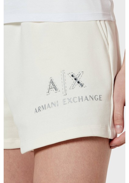 % 100 Pamuk Lastikli Bel Logolu Short Bayan Short XW001052 AF11851 U1003