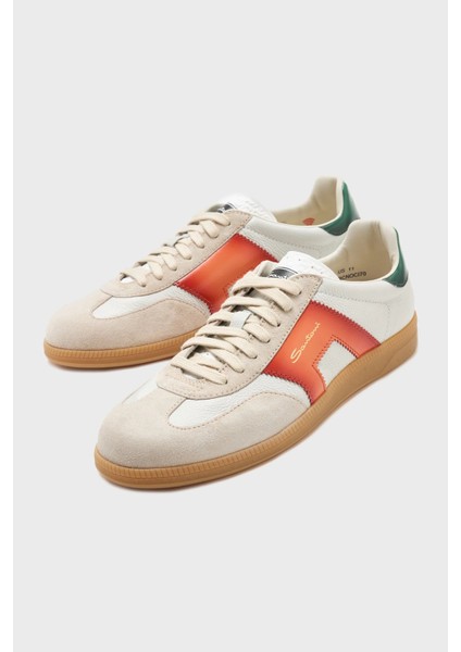 Logolu Deri Süet Detaylı Sneaker Ayakkabı Erkek Ayakkabı MBPL21965FARCNOCI70