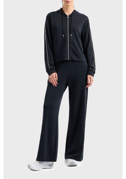 Taşlı Modal Karışımlı Regular Fit Normal Bel Bol Paça Kapüşonlu Eşofman Takımı Bayan Eşofman Takımı 7W000119 AF12643 UC001