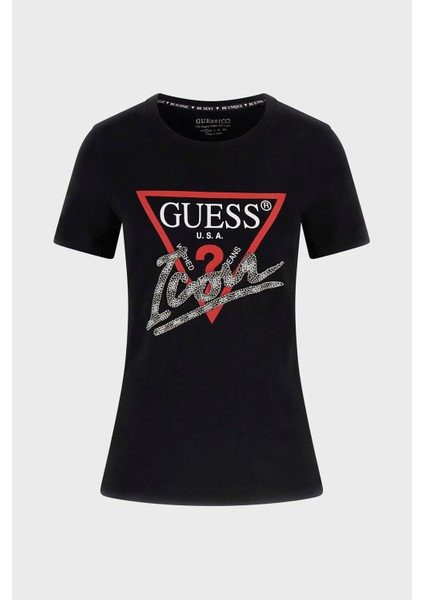 Ss Cn Triangle % 100 Pamuk Regular Fit Logolu T Shirt W5RI10I3Z14 Bayan T Shirt W5RI10 I3Z14 Jblk