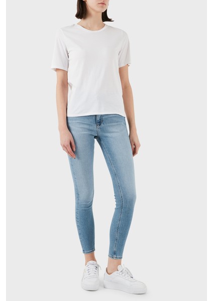 Streç Pamuklu Slim Fit Yüksek Bel Süper Dar Paça Jeans J20J2244861AA Bayan Kot Pantolon J20J224486 1AA