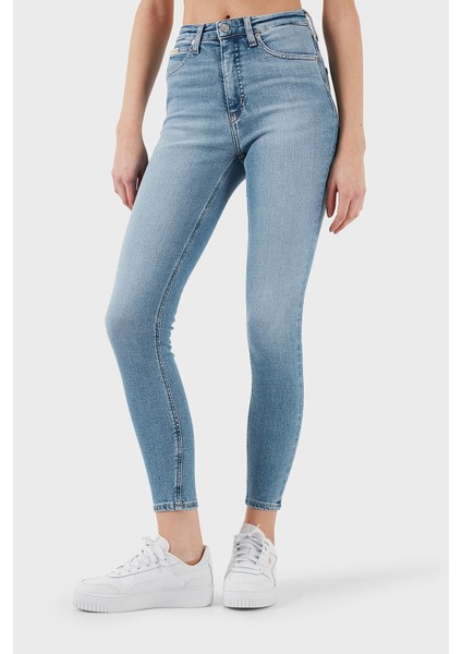 Streç Pamuklu Slim Fit Yüksek Bel Süper Dar Paça Jeans J20J2244861AA Bayan Kot Pantolon J20J224486 1AA