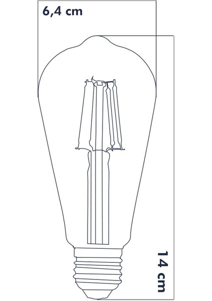 LED E27 ST64 Armut Ampul 8W 2500K Gün Işığı Erd-53 (5'li)