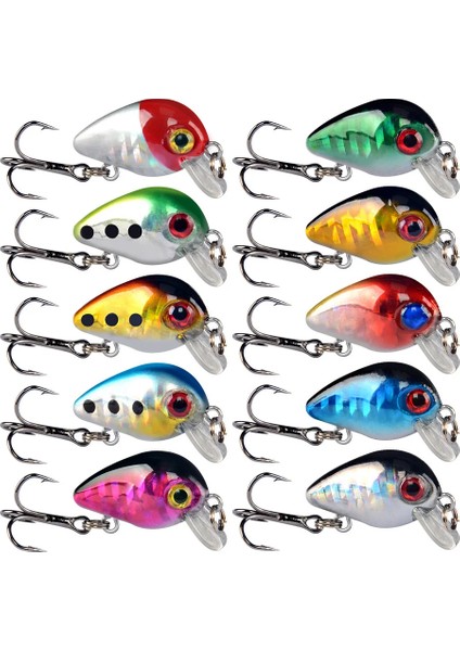 Lrf Takımlar , Küçük Maket Balıklar, Rapala, Krank Balıkçılık Cazibesi 2.8cm 1.5g Mini 10 Adet Wobbler Yapay Topwater Sert Yem Crankbait Isca Alabalık Bas Sazan Pesca Mücadele