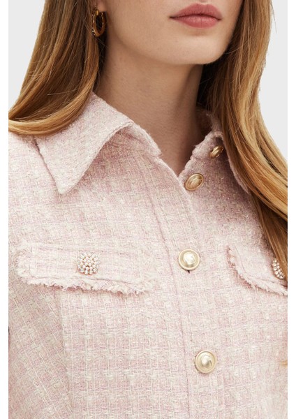 Daphnee Regular Fit Crop Tüvit Ceket W5RN47WGW82 Bayan Ceket W5RN47 WGW82 F6DZ fırsatları