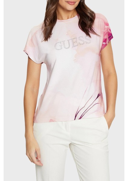 Ss Cn Logo Regular Fit Bisiklet Yaka T Shirt W5RI09K68D2 Bayan T Shirt W5RI09 K68D2 F0D9