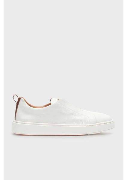 Logolu Deri Kalın Tabanlı Slip-On Sneaker Ayakkabı Erkek Ayakkabı MBCD21995BARTLLDI50
