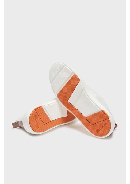Logolu Deri Kalın Tabanlı Slip-On Sneaker Ayakkabı Erkek Ayakkabı MBCD21995BARTLLDI50