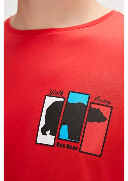 Badbear Grizzle Erkek Tshirt - Kirmizi
