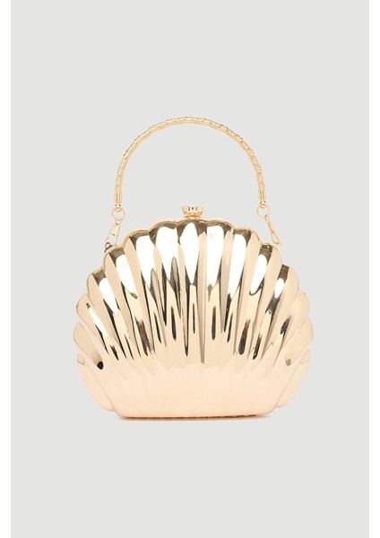 Deniz Kabuğu Clutch Çanta - Gold
