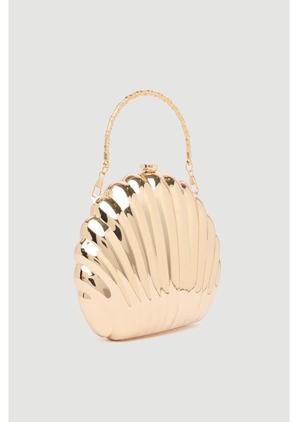 Deniz Kabuğu Clutch Çanta - Gold