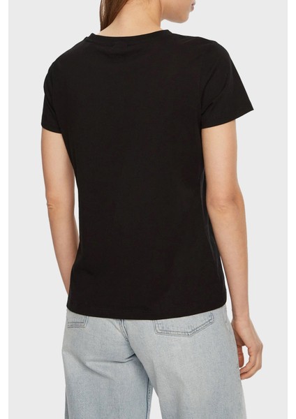 Margot Pamuklu Regular Fit Bisiklet Yaka Logolu T Shirt V5RI16J1314 Bayan T Shirt V5RI16 J1314 Jblk