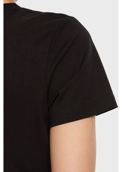 Margot Pamuklu Regular Fit Bisiklet Yaka Logolu T Shirt V5RI16J1314 Bayan T Shirt V5RI16 J1314 Jblk