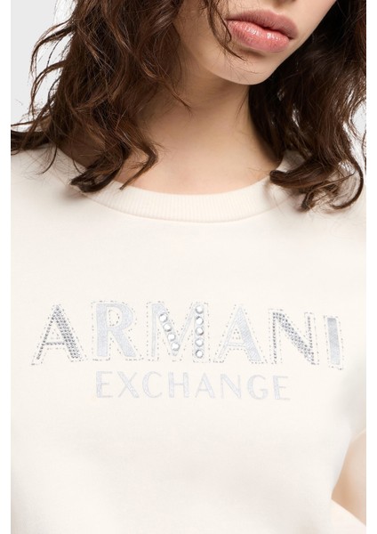 Taşlı Logo % 100 Pamuk Regular Fit Sweat Bayan Sweat XW000159 AF11851 U1003