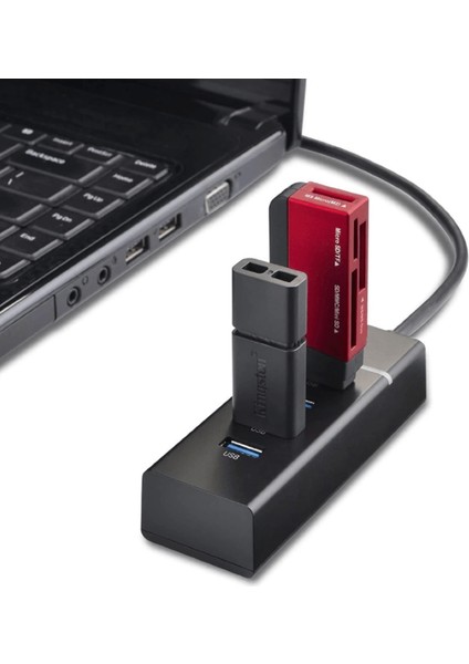 Çok Amaçlı 4 Port Girişli Güçlü USB 3.0 Port Çoklayıcı Adaptör Switch Splitter Hub 1.2m Kablo ( Lisinya )