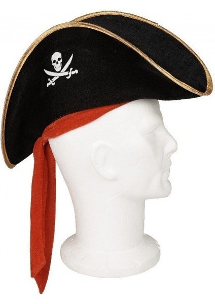 Çocuk Boy Kadife Jack Sparrow Denizci Kaptan Jack Korsan Şapkası 45X16 cm