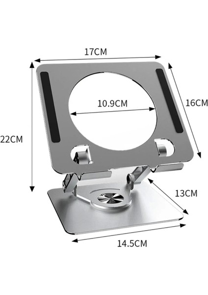 360 Derece Dönebilen Yükseltilmiş Masaüstü Ayarlanabilir Metal Tablet Standı ( Lisinya )