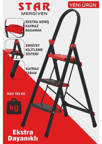 3 Basamaklı Star Geniş Basamaklı Merdiven