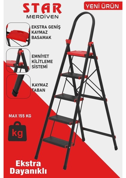 5 Basamaklı Star Geniş Basamaklı Merdiven