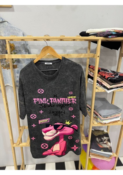 Pembe Panter Baskılı T-Shirt