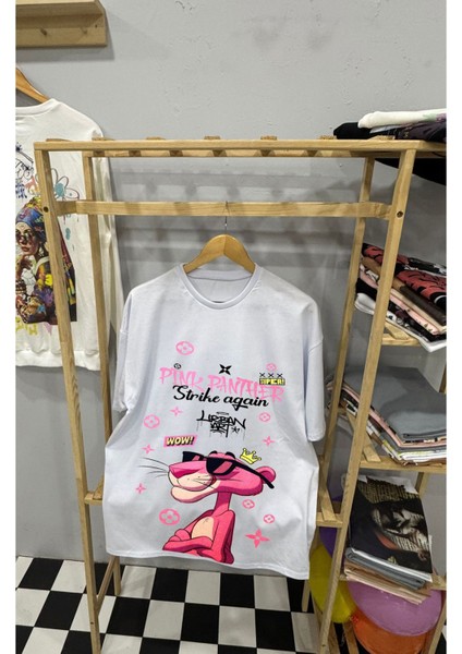 Pembe Panter Baskılı T-Shirt