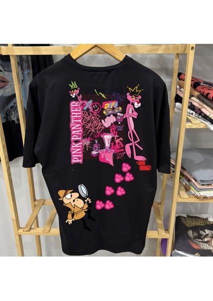 Pembe Panter Baskılı T-Shirt