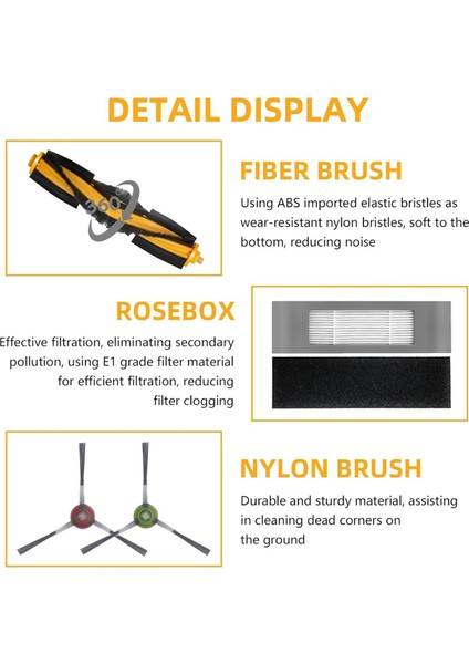 Ozmo T8, T8+ Vakum Robotu Yedek Parçaları Ana Yan Fırça Filtre Aksesuarları (Yurt Dışından) modelleri