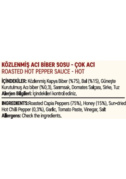 Közlenmiş Acı Biber Sosu – Çok Acı (Hot)
