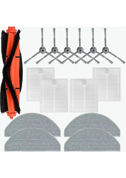 V8 Pro Robot Süpürge Ana Yan Fırça Filtre Paspas Bezi Yedek Aksesuar Seti (Yurt Dışından)