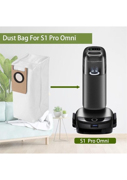 Omni S1 Pro Robot Süpürge Aksesuarları Için 10 Adet Yedek Toz Torbası Dokumasız Çöp Torbası (Yurt Dışından)
