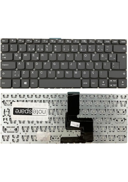 Lenovo ile Uyumlu Ideapad C340-15IWL Type 81N5 Notebook Klavye Füme Tr