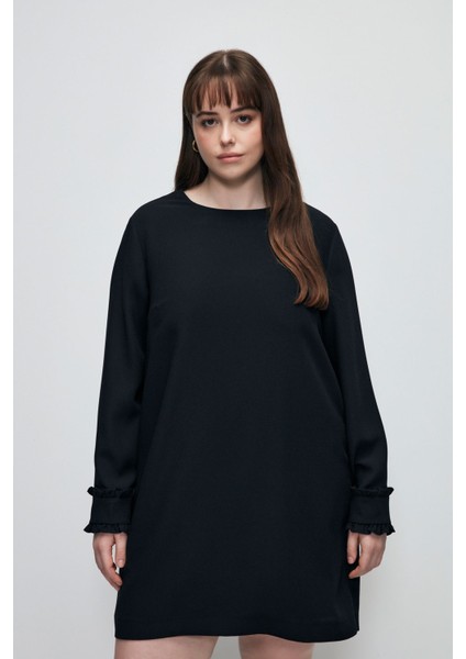 Yuvarlak Yaka Elbise Siyah 124L8653000 fiyatları