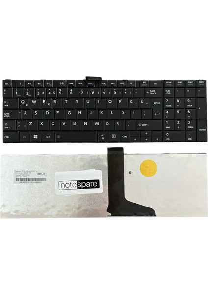 Toshiba ile Uyumlu Satellite C855D-S5235, C855D-S5237, C855D-S5238 Klavye Çerçevesiz Siyah Tr