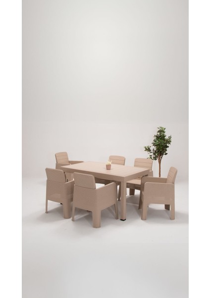Apex 6 Kişilik Bahçe&balkon&teras Mobilyası - Cappucino