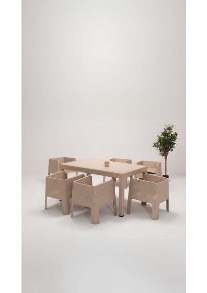Apex 6 Kişilik Bahçe&balkon&teras Mobilyası - Cappucino