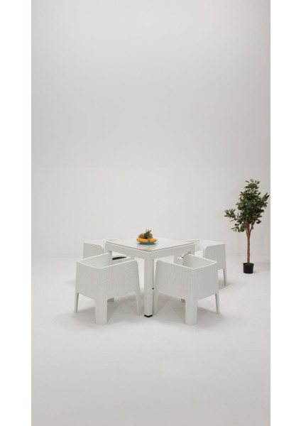 Apex 80 x 80 Camlı Bahçe&balkon&teras Mobilyası – Beyaz fiyatları