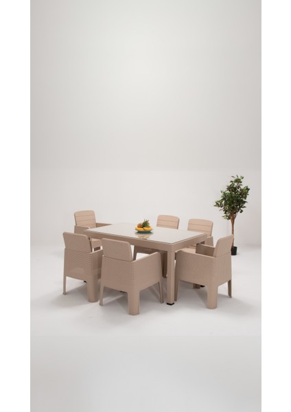 Apex Camlı Bahçe &balkon&teras Mobilyası - Cappucino