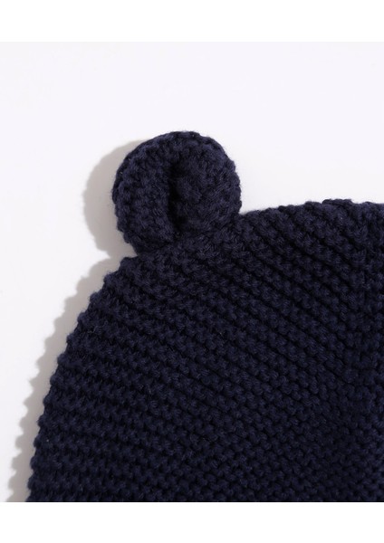 Bebek Lacivert Örgü Bere modelleri