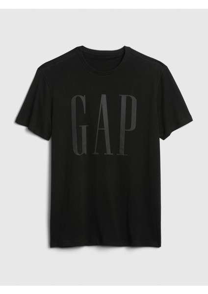 Erkek Siyah Gap Logo Kısa Kollu T-Shirt
