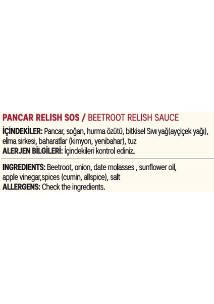 Pancar Relish Sos