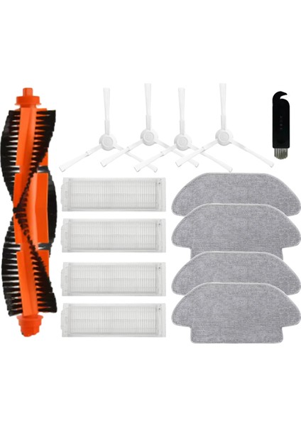Xiaomi Robot Süpürge S10 S12 T12 B106GL / Mop 2s XMSTJQR2S / 3c B106CN Ana Yan Fırça Filtresi Mop Bezleri Paçavra (Yurt Dışından)