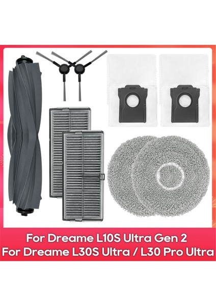 Dreame L10S Ultra Gen 2, L30S Ultra, L30 Pro Ultra Ana Yan Fırça Filtre Paspas Bezi Toz Torbaları Parçalar Aksesuarlar (Yurt Dışından)