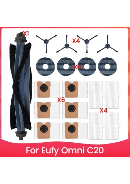 Eufy Omni C20 Elektrikli Süpürge Ana Taraf Hepa Filtreleri Paspas Pedleri Toz Torbaları Yedek Parçaları (Yurt Dışından)