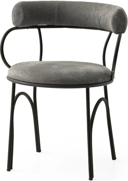 Tskn Kumaş Salon ve Mutfak Sandalyesi Metal Ayaklı 4 Adet