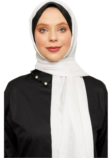 Monogram Şal Kırık Beyaz