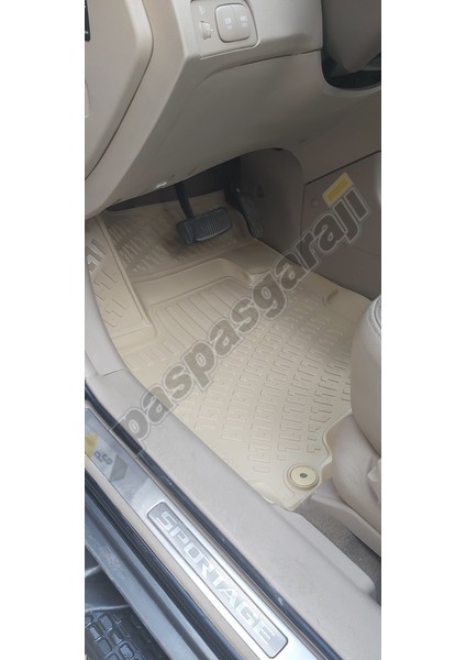 Kia Sportage Bej 3D Havuzlu Paspas, 2005-2010 modelleri