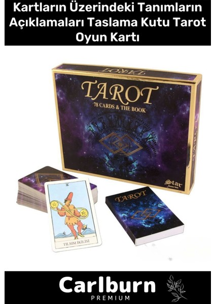Özel Üretim 78 Kartlı Kartların Üzerindeki Tanımların Açıklaması Taslama Kutu Tarot Oyun Kartı